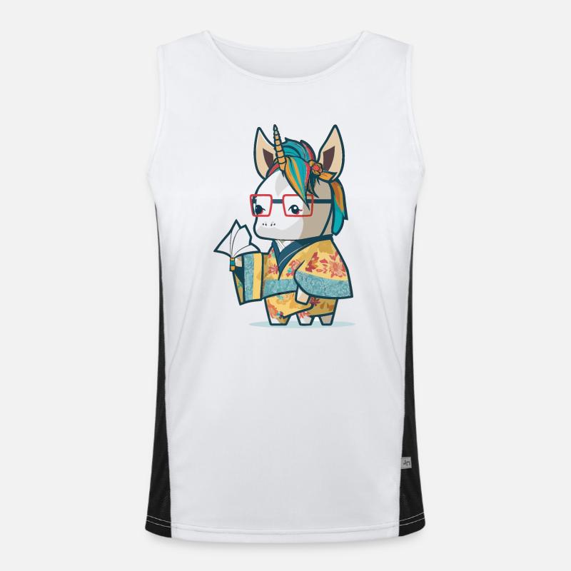 Origami Einhorn Funktionelles Kontrast-Tank Top für Männer 