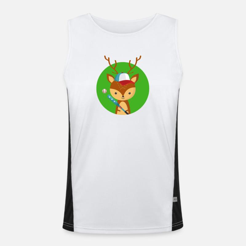 Hirsche und Baseball Funktionelles Kontrast-Tank Top für Männer 