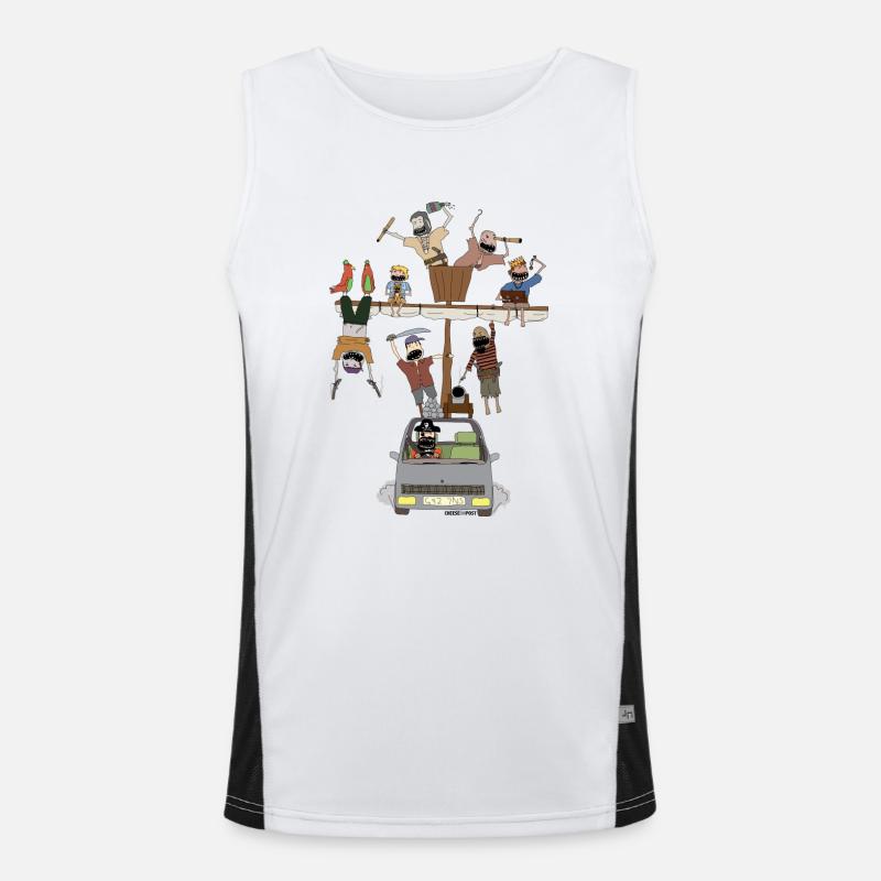 Piratenschiff Auto Funktionelles Kontrast-Tank Top für Männer 