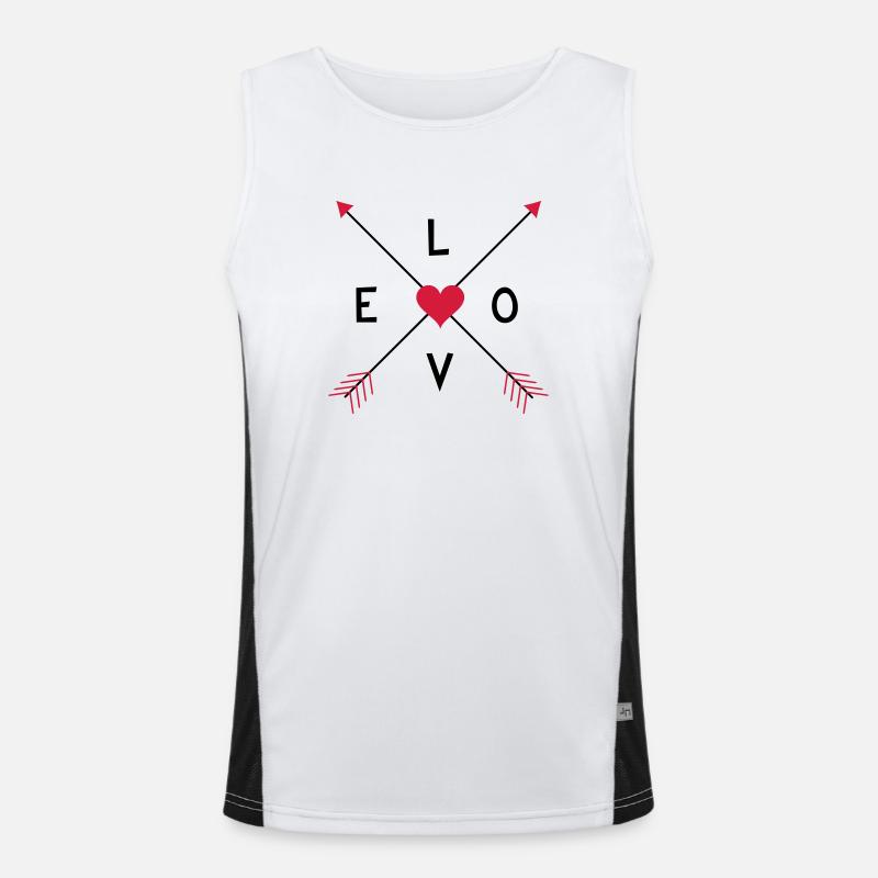 Love-Ethno Pfeile Funktionelles Kontrast-Tank Top für Männer 