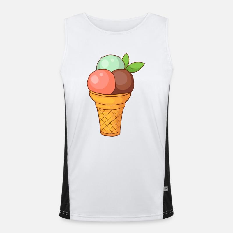 Eis Speiseeis Eiskrem Eiscreme Kugeleis Eisbecher Funktionelles Kontrast-Tank Top für Männer 