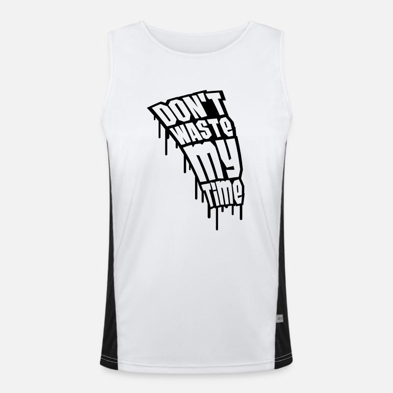 Don't Waste My Time Graffiti Funktionelles Kontrast-Tank Top für Männer 