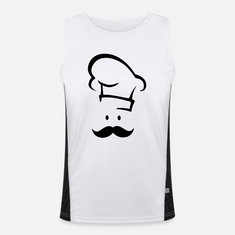 Cook Face - Men's Functional Contrast Tank Top  - white/black