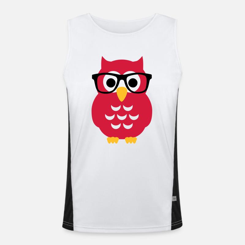 Owl - Men's Functional Contrast Tank Top  - white/black