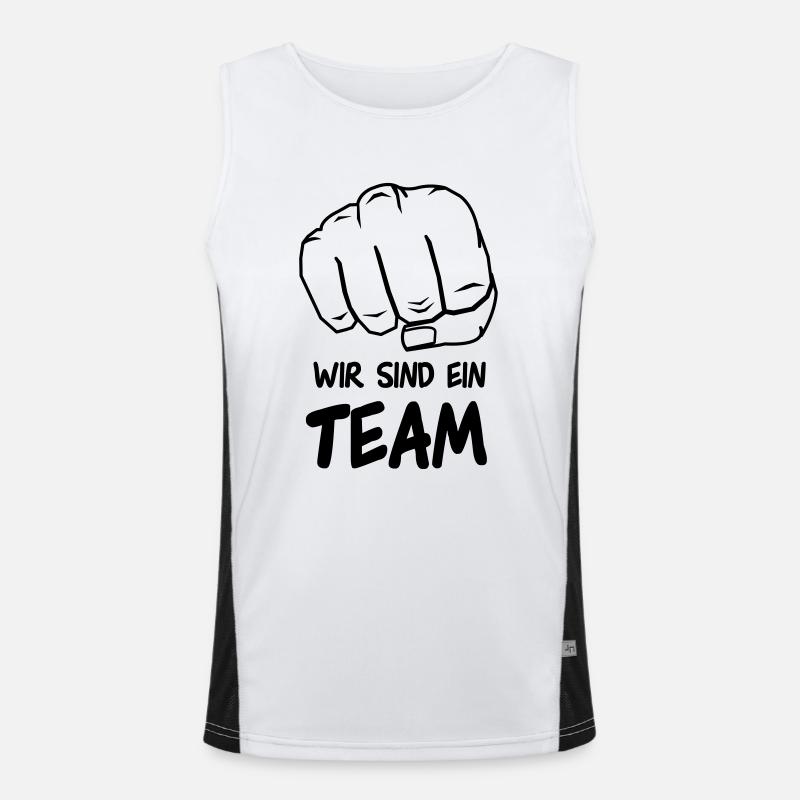 wir_sind_ein_team_001 Funktionelles Kontrast-Tank Top für Männer 