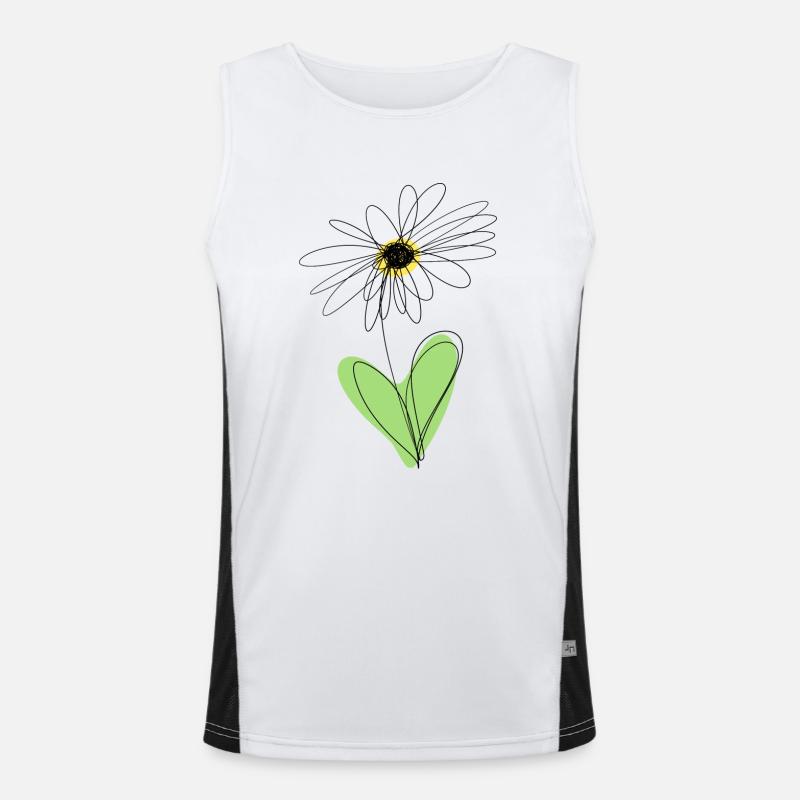 Gänseblümchen - eine Linie Funktionelles Kontrast-Tank Top für Männer 