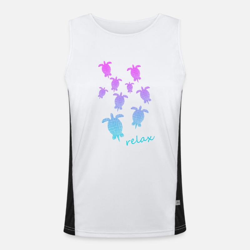 Schildkröten Turtle Relax chill out Funktionelles Kontrast-Tank Top für Männer 