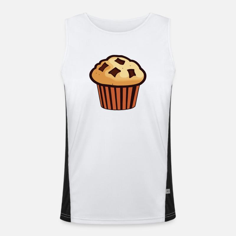 Muffin Essen Süß Backen Bäcker Geschenk Funktionelles Kontrast-Tank Top für Männer 