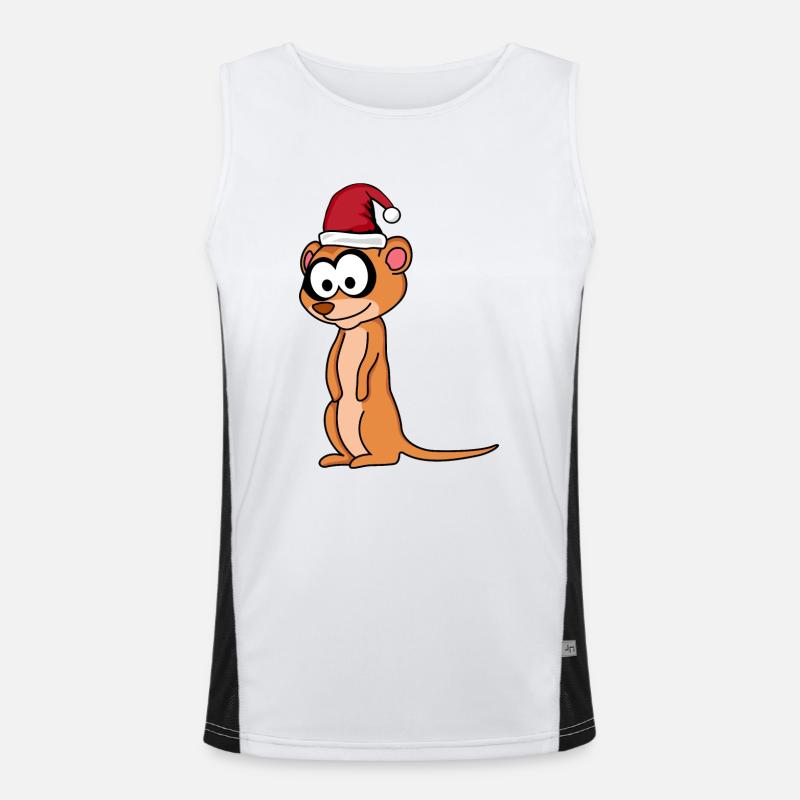 Erdmännchen Comic Weihnachten Funktionelles Kontrast-Tank Top für Männer 