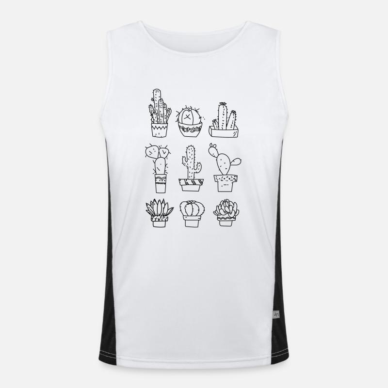 6 different cacti Men's Functional Contrast Tank Top 