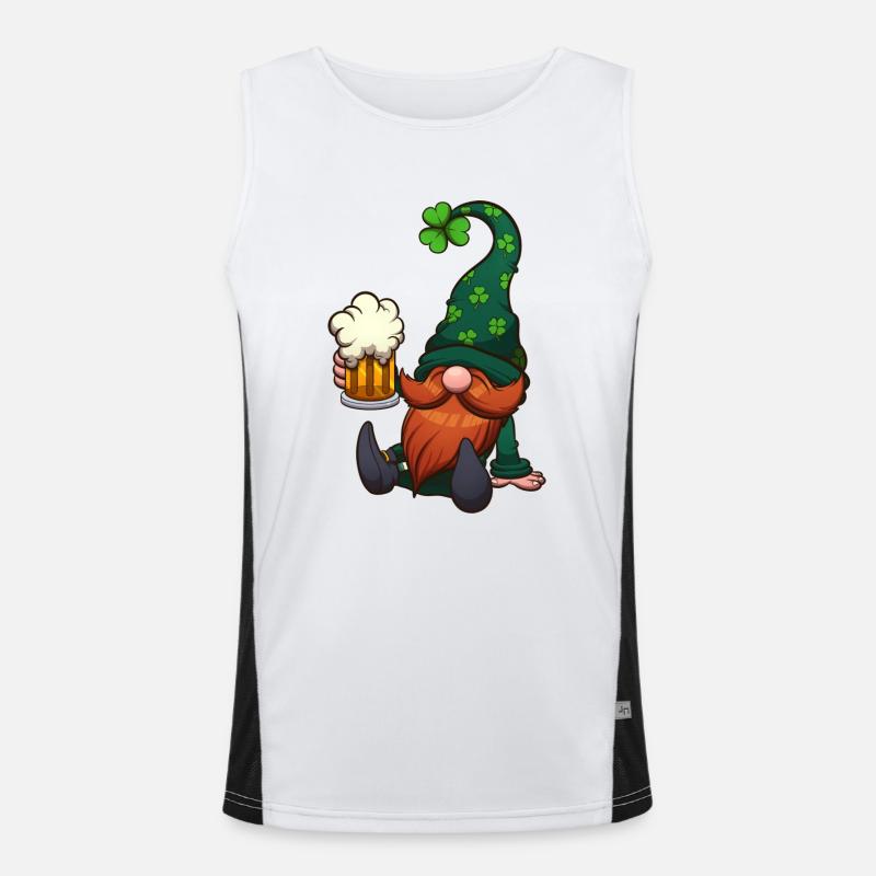 Koboldzwerg mit Bier Funktionelles Kontrast-Tank Top für Männer 