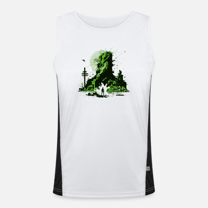 Illustrations de science-fiction dans les graphismes de jeux vidéo 8 bits Débardeur respirant contrasté Homme 