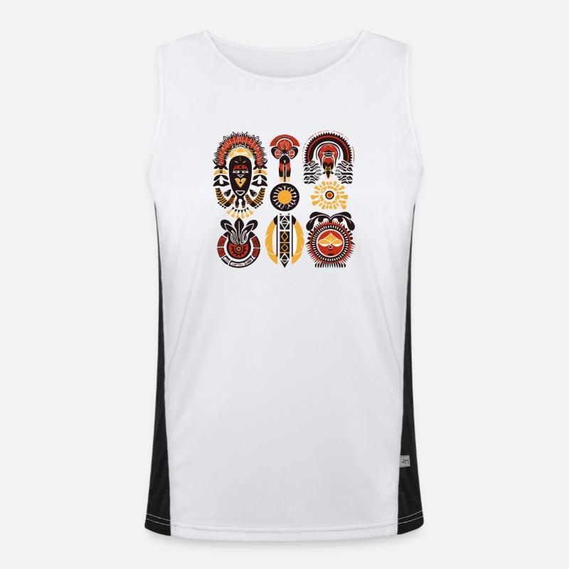Afrikanische Folklore Funktionelles Kontrast-Tank Top für Männer 