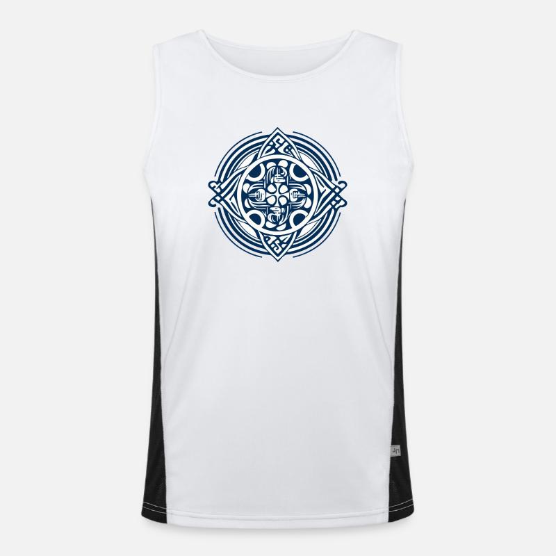 Bretonische Folklore Funktionelles Kontrast-Tank Top für Männer 