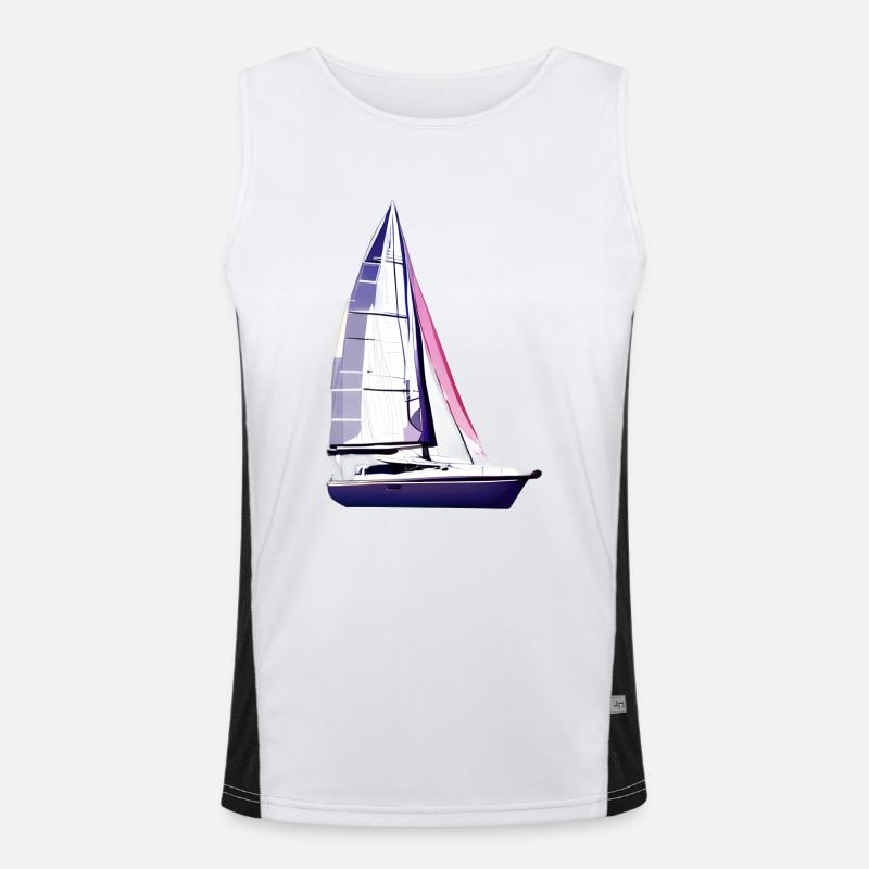 Sailing Sailing Ship Sailor Sailboat Sailing Men's Functional Contrast Tank Top 