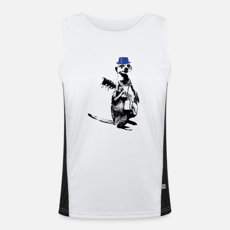 Suricate Guitariste Blue Hat Débardeur respirant contrasté Homme 