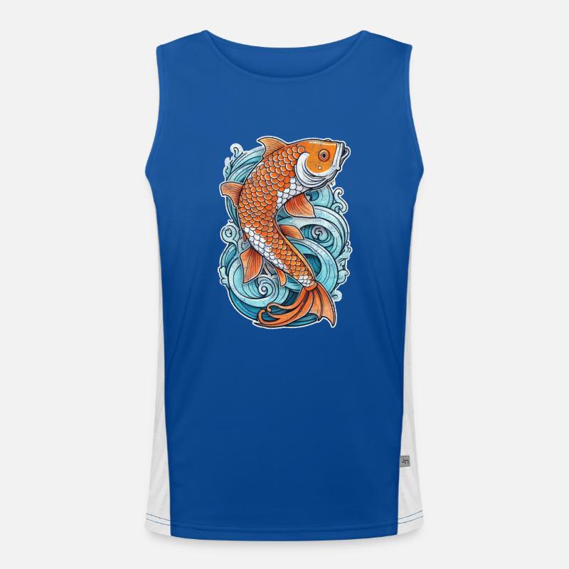 Koi Carp - Japanese Fish Men's Functional Contrast Tank Top 