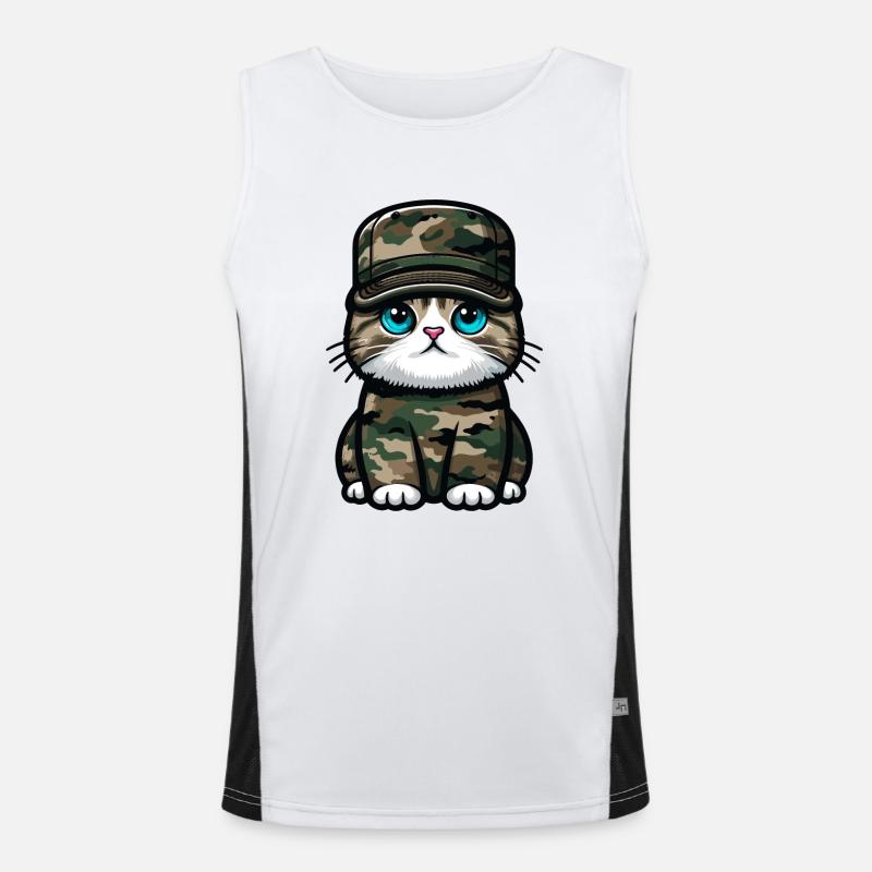 Chat en uniforme militaire Débardeur respirant contrasté Homme 