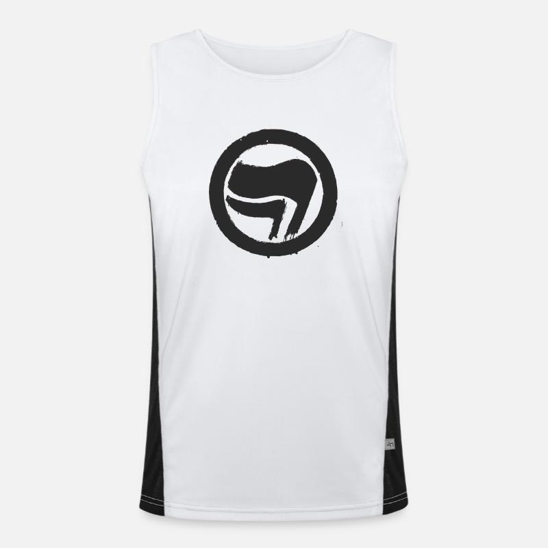 Kunst Protest Antifa Funktionelles Kontrast-Tank Top für Männer 