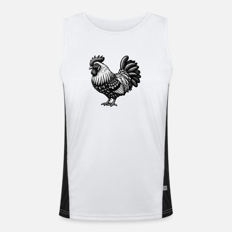 Komplizierte Hahn Illustration Funktionelles Kontrast-Tank Top für Männer 