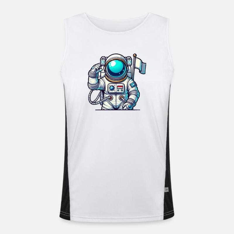 spaceman comic astronaut Funktionelles Kontrast-Tank Top für Männer 