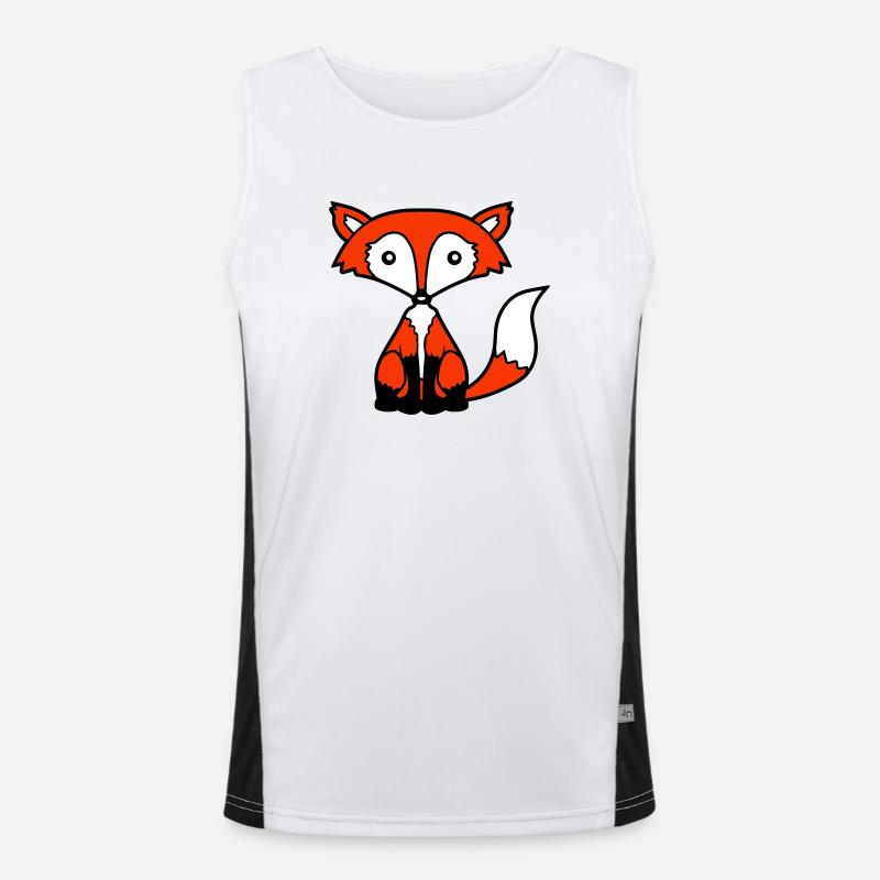Fuchs Rotfuchs Wildes Tier Schlauer Wald Bewohner Funktionelles Kontrast-Tank Top für Männer 