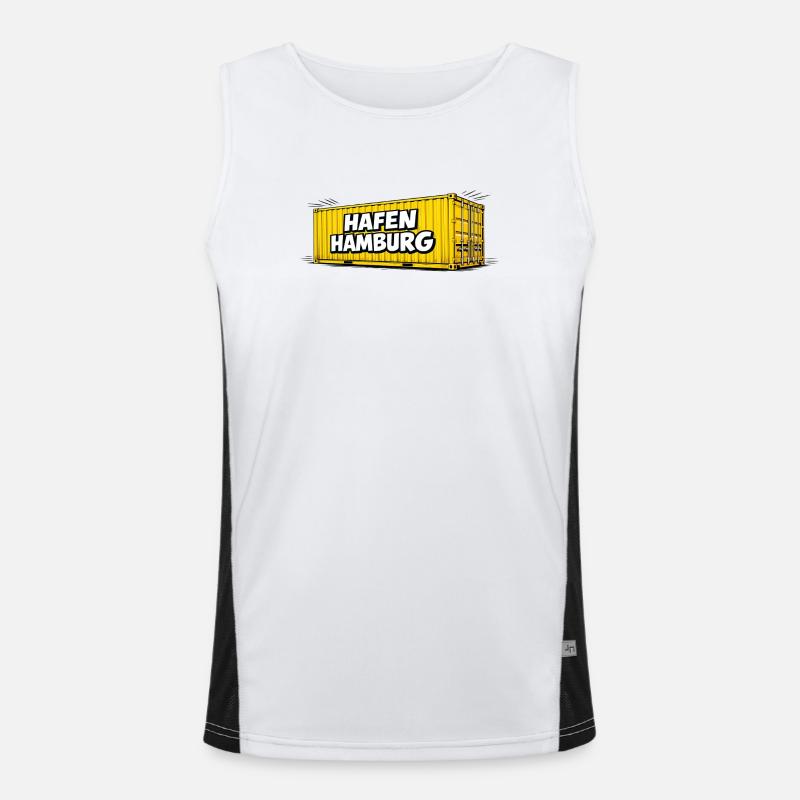 Hafen Hamburg Container Funktionelles Kontrast-Tank Top für Männer 