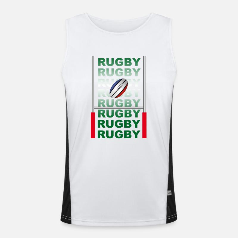 rugby - Men's Functional Contrast Tank Top  - white/black
