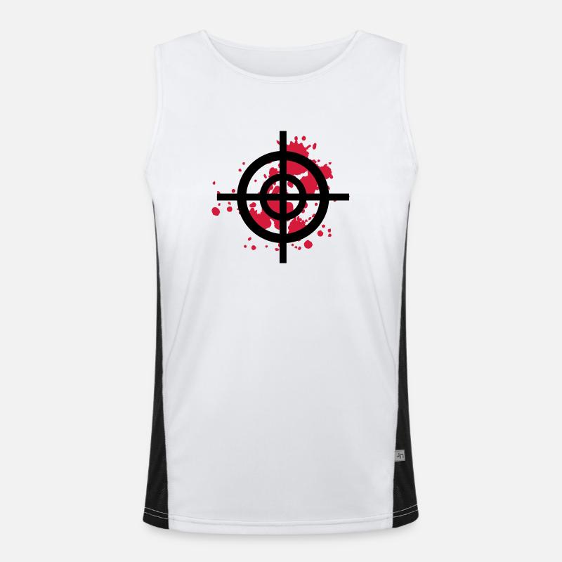 target blood protect css - Men's Functional Contrast Tank Top  - white/black