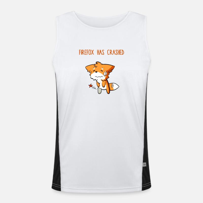 Firefox has crashed - Men's Functional Contrast Tank Top  - white/black