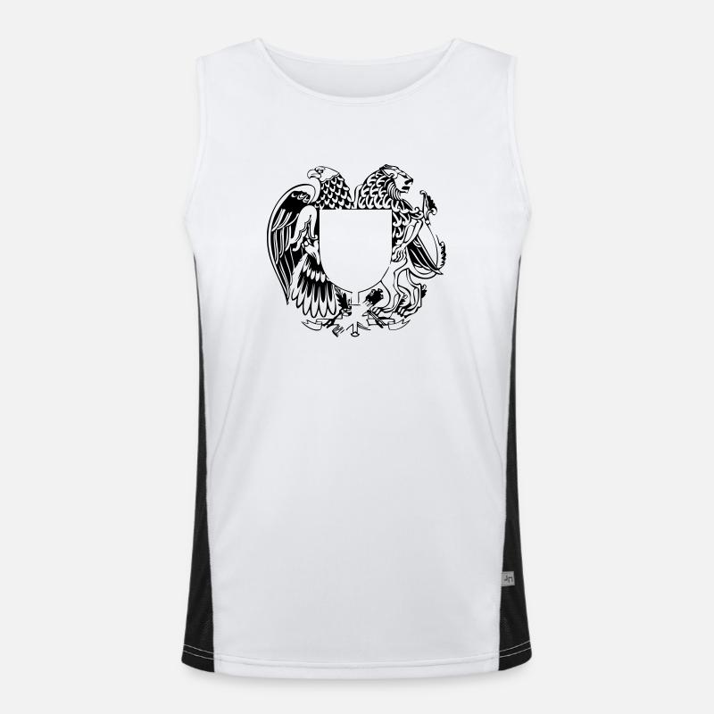 Adler und Löwe mit Schild - Men's Functional Contrast Tank Top  - white/black