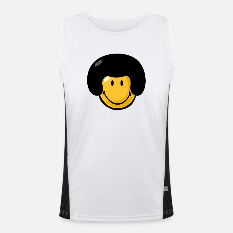 Smiley afro Men's Functional Contrast Tank Top 