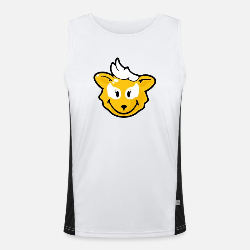 Smiley Fox - Men's Functional Contrast Tank Top  - white/black