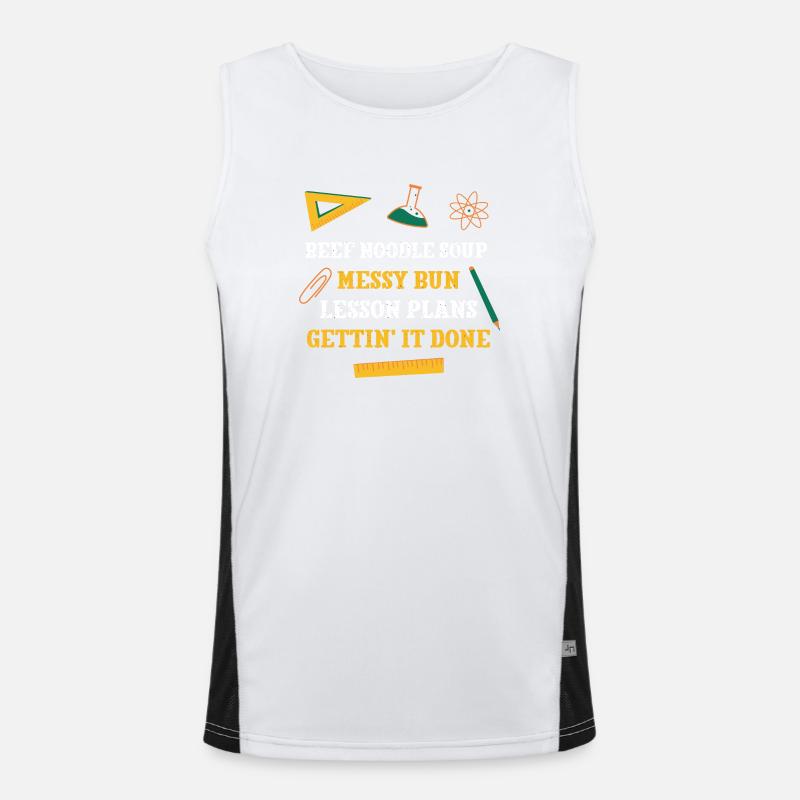 Beef Noodle Soup Messy Bun Lesson Plans Funny Funktionelles Kontrast-Tank Top für Männer 