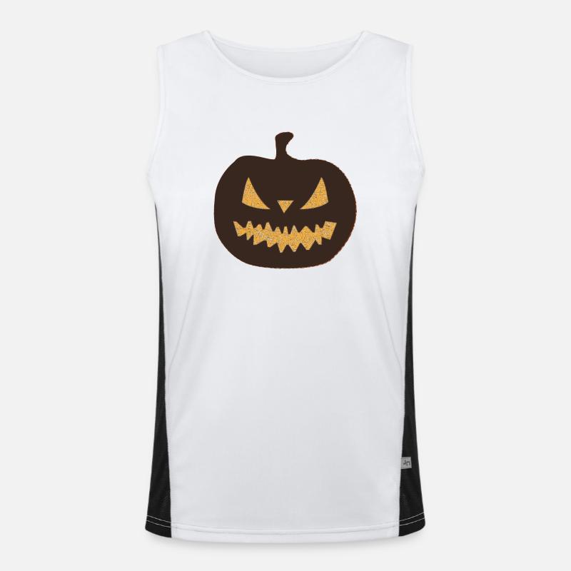 Conception de citrouille Halloween Débardeur respirant contrasté Homme 