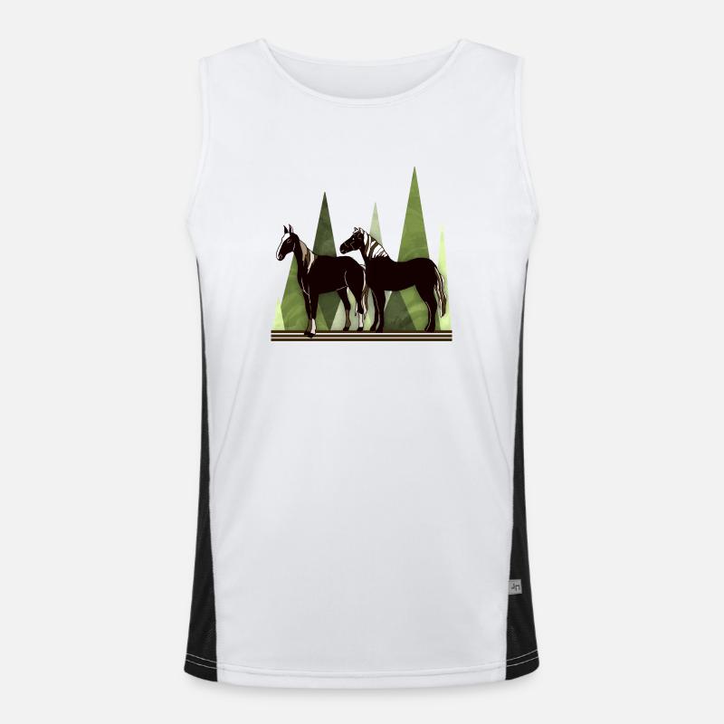 Pferde Funktionelles Kontrast-Tank Top für Männer 