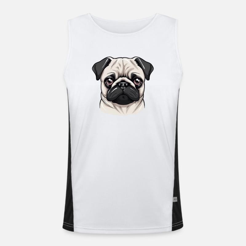 Mops Funktionelles Kontrast-Tank Top für Männer 