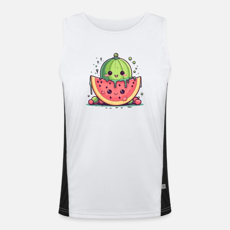 Pastèque et melon kawaii Débardeur respirant contrasté Homme 