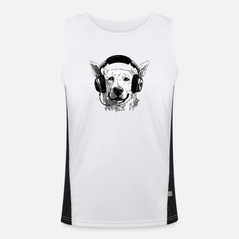 Jack the audiophile dog Men's Functional Contrast Tank Top 
