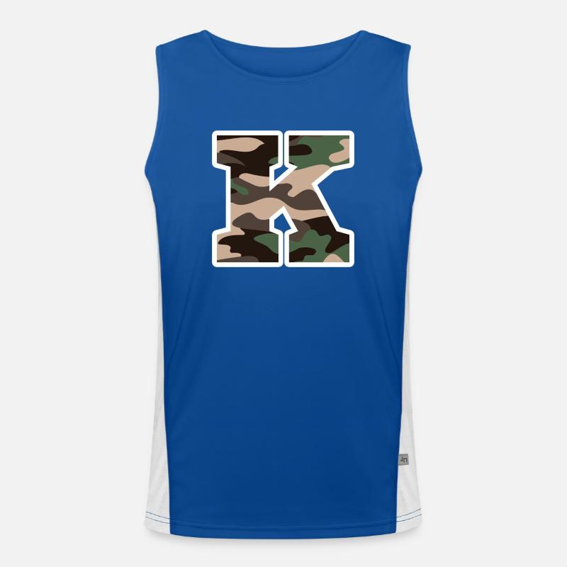 Buchstabe K Militärische Tarnung - Geschenkidee Funktionelles Kontrast-Tank Top für Männer 