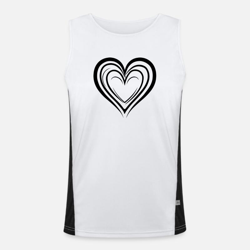Herz Funktionelles Kontrast-Tank Top für Männer 