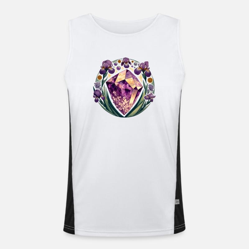 Amethyst-Iris Funktionelles Kontrast-Tank Top für Männer 
