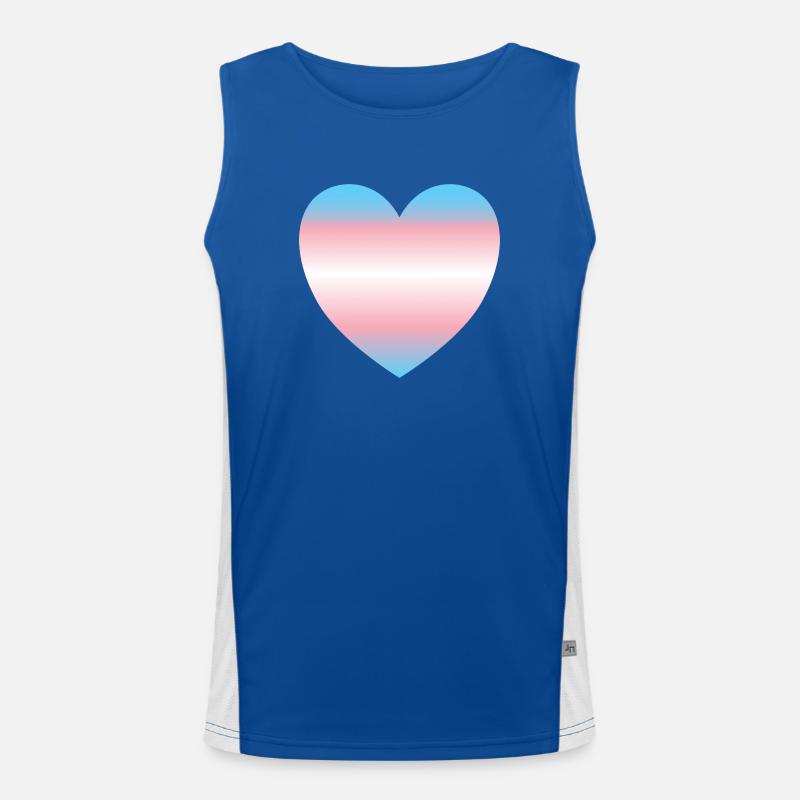 Subtle Transgender Pride heart Men's Functional Contrast Tank Top 