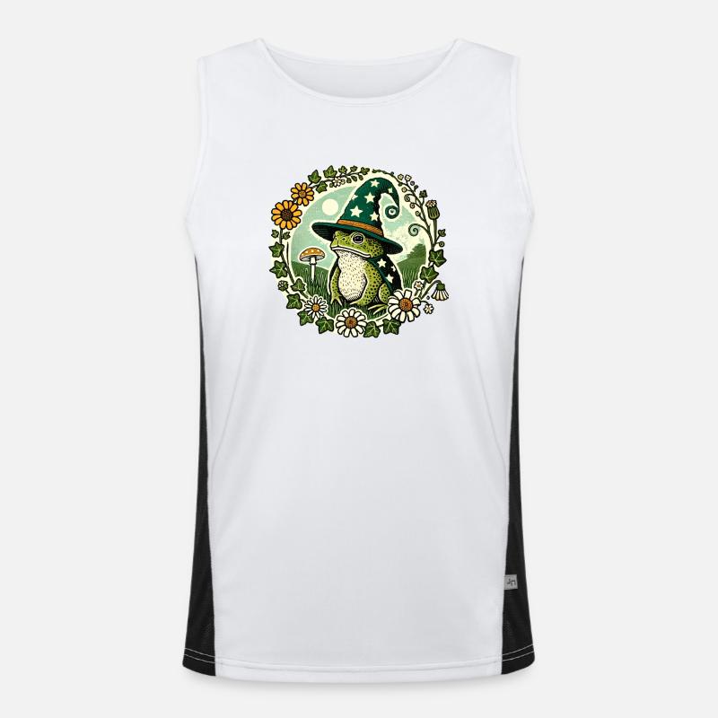 Toad Wizard - Men's Functional Contrast Tank Top  - white/black