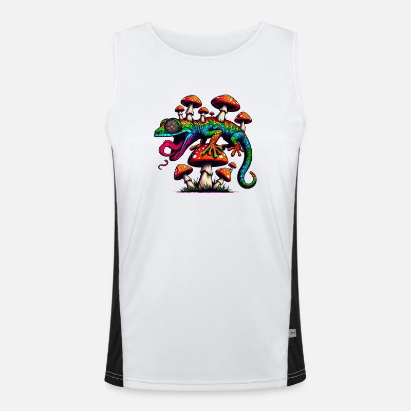 Psychedelic Magic Gecko Men's Functional Contrast Tank Top 