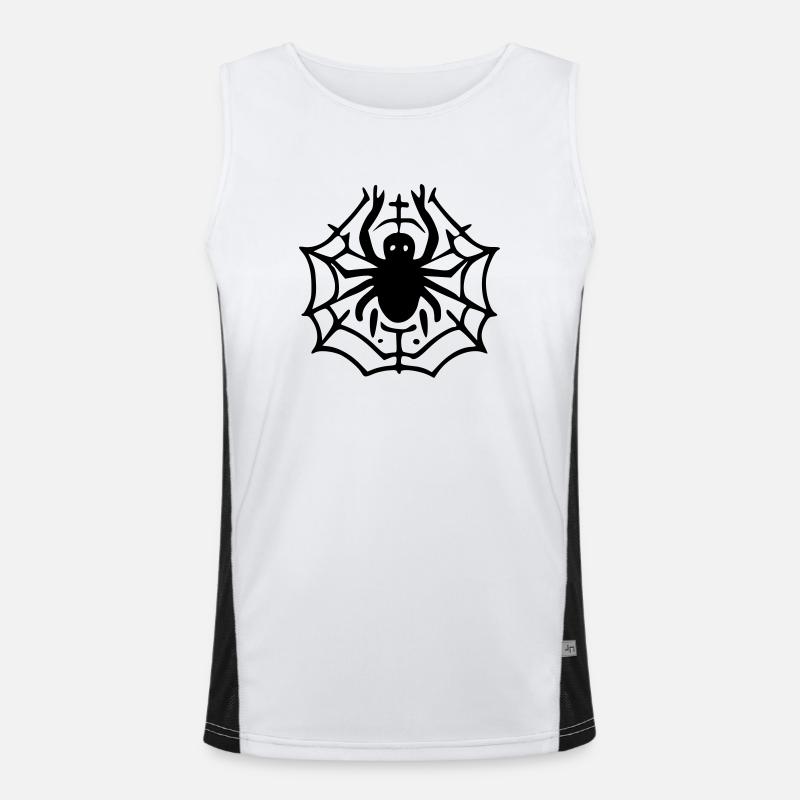Cobweb - Men's Functional Contrast Tank Top  - white/black
