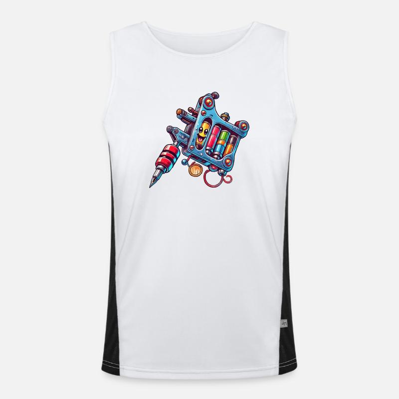 tattoo machine Men's Functional Contrast Tank Top 
