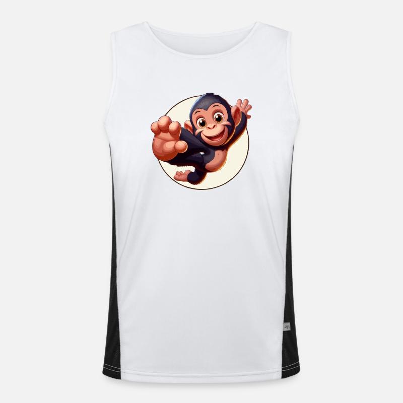 Cimpansee-Sprünge Funktionelles Kontrast-Tank Top für Männer 
