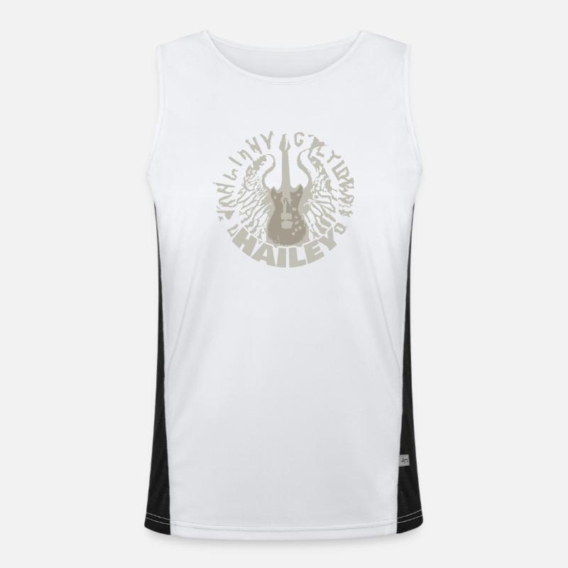 Guitar Hailey - Men's Functional Contrast Tank Top - white/black