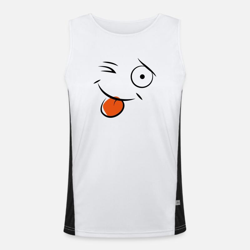 Smiley Funktionelles Kontrast-Tank Top für Männer 